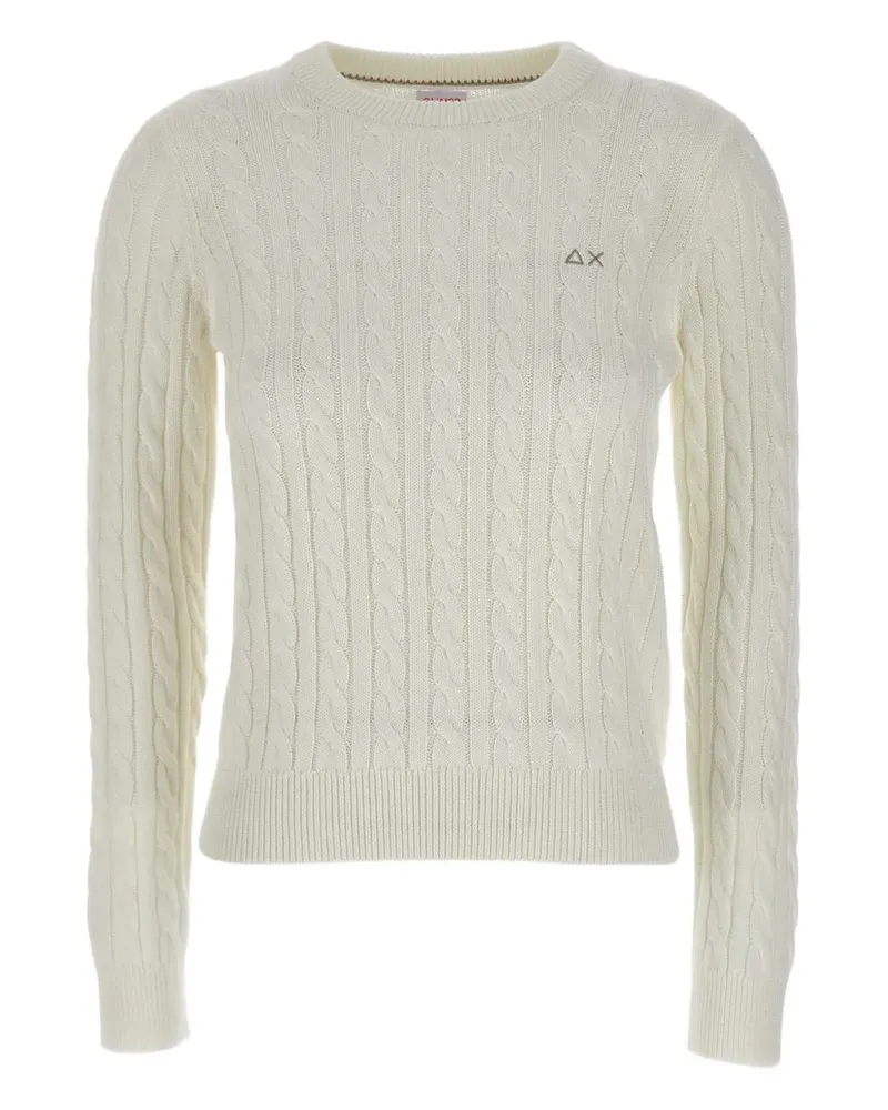 Sun68 Pullover mit Zopfmuster - Light and natural Light