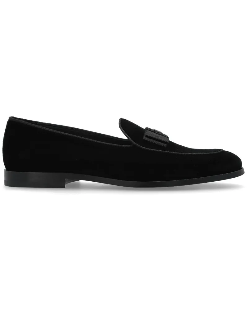 Dolce & Gabbana Loafer mit Logo-Schild - Schwarz Schwarz