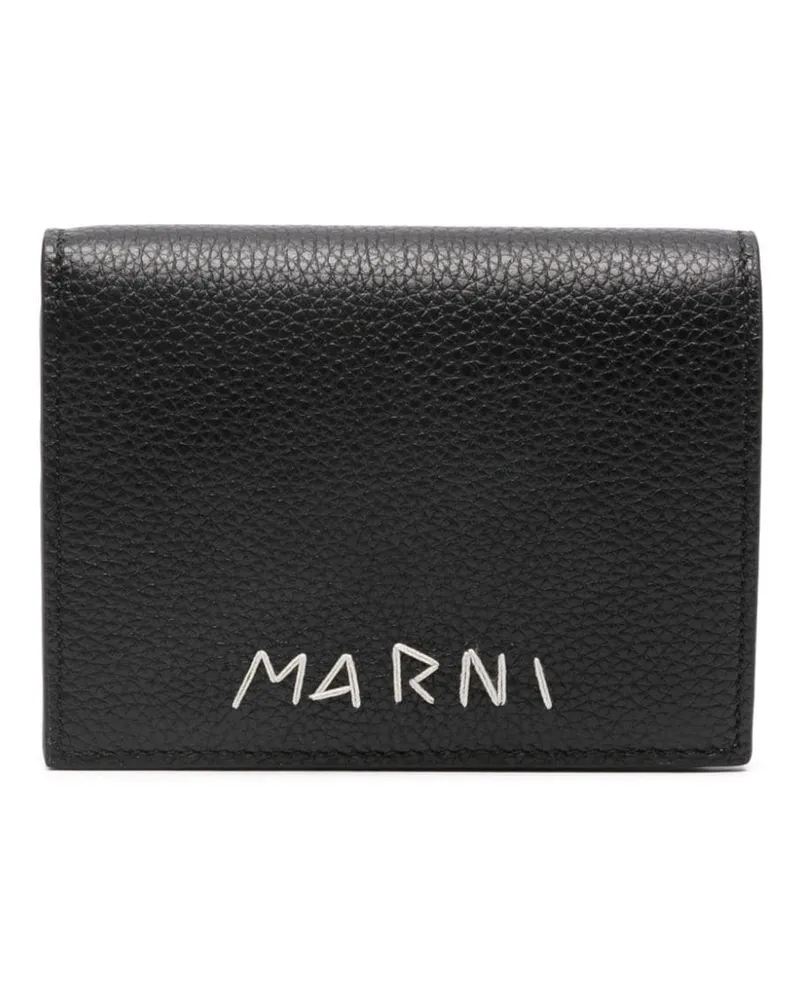 Marni Portemonnaie mit Logo-Stickerei Schwarz