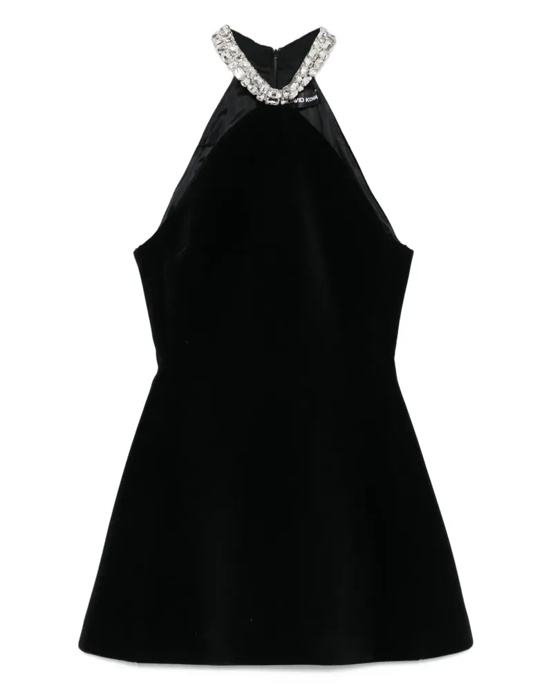 David Koma Verziertes Neckholder-Kleid - Schwarz Schwarz