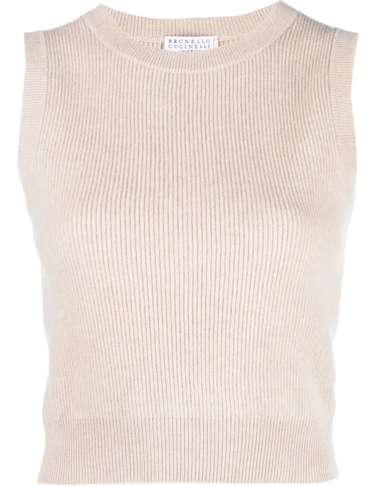 Brunello Cucinelli Oberteil aus Kaschmir - Nude Nude