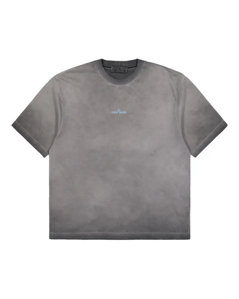 Stone Island logo-print washed T-shirt - Grau Grau