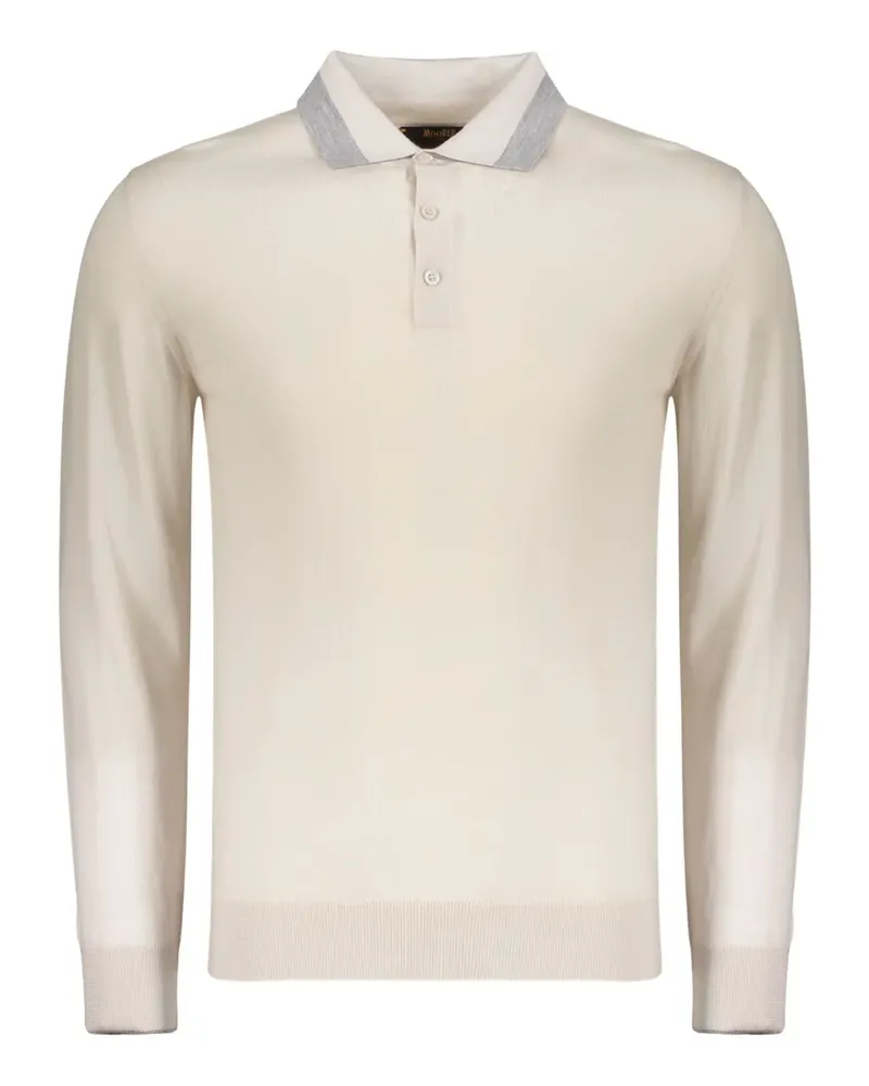 MOORER Pullover mit Poloshirtkragen - Nude Nude