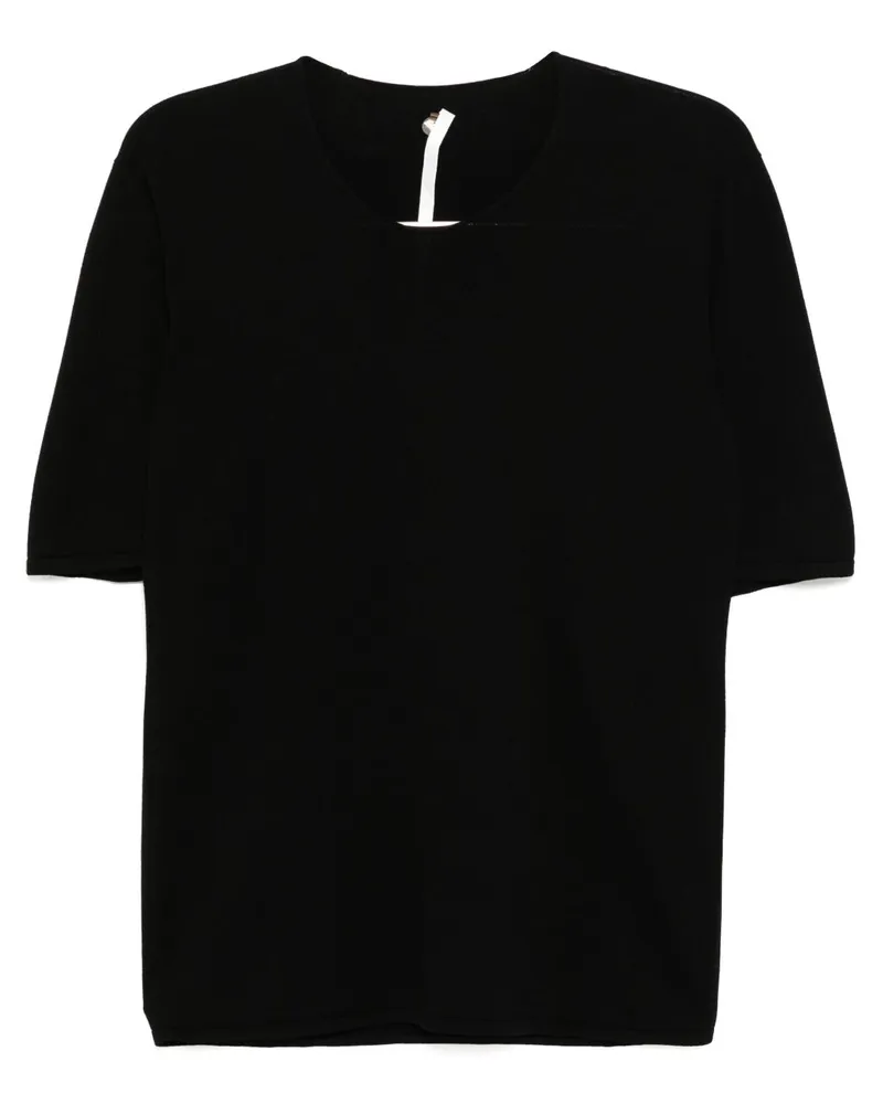 Label Under Construction Ungesäumtes T-Shirt - Schwarz Schwarz