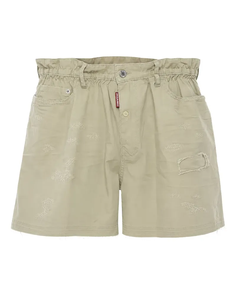 Dsquared2 distressed-effect cotton shorts - Nude Nude