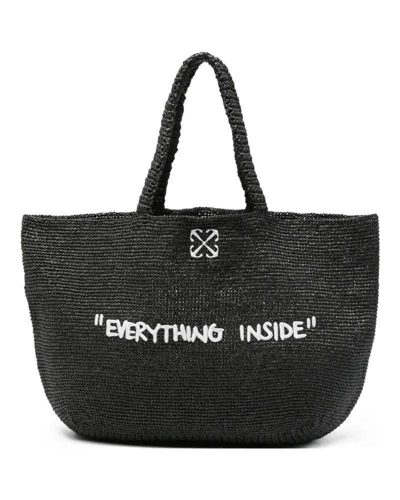 OFF-WHITE Jitney woven-design tote bag - Schwarz Schwarz