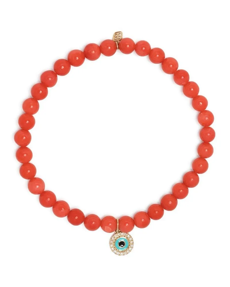 Sydney Evan 14kt Gelbgoldarmband mit Korallen - Orange Orange