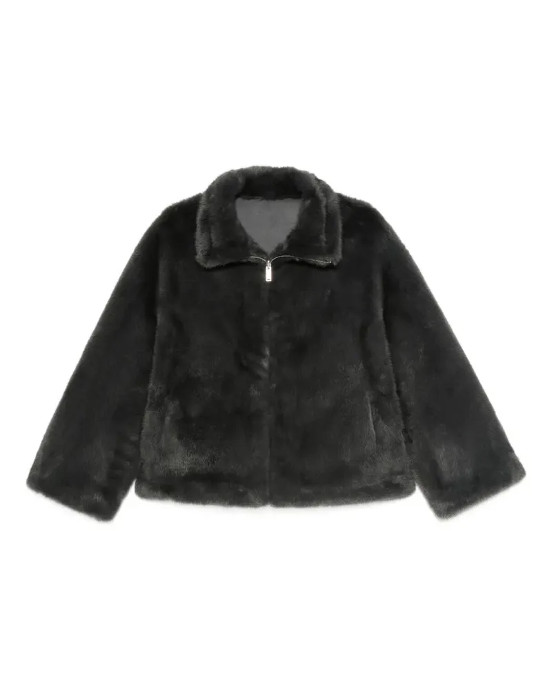 Arma Jacke aus Faux Fur mit Reißverschluss - Grau Grau