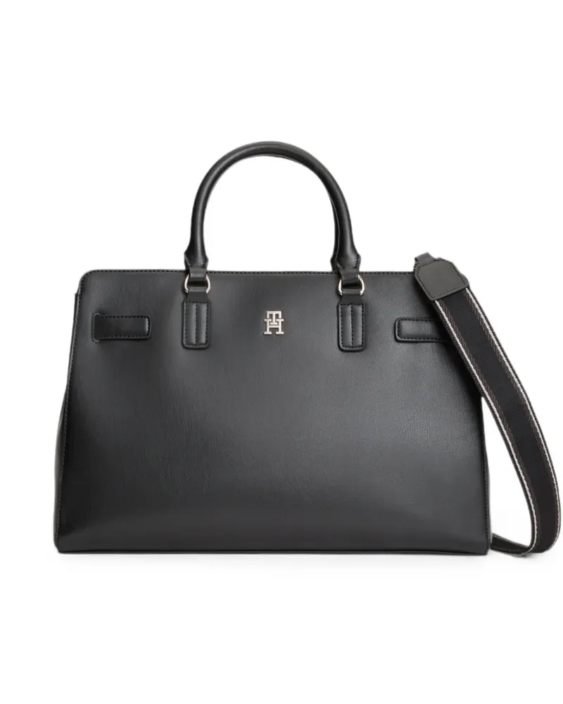 Tommy Hilfiger Shopper mit Logo-Schild - Schwarz Schwarz