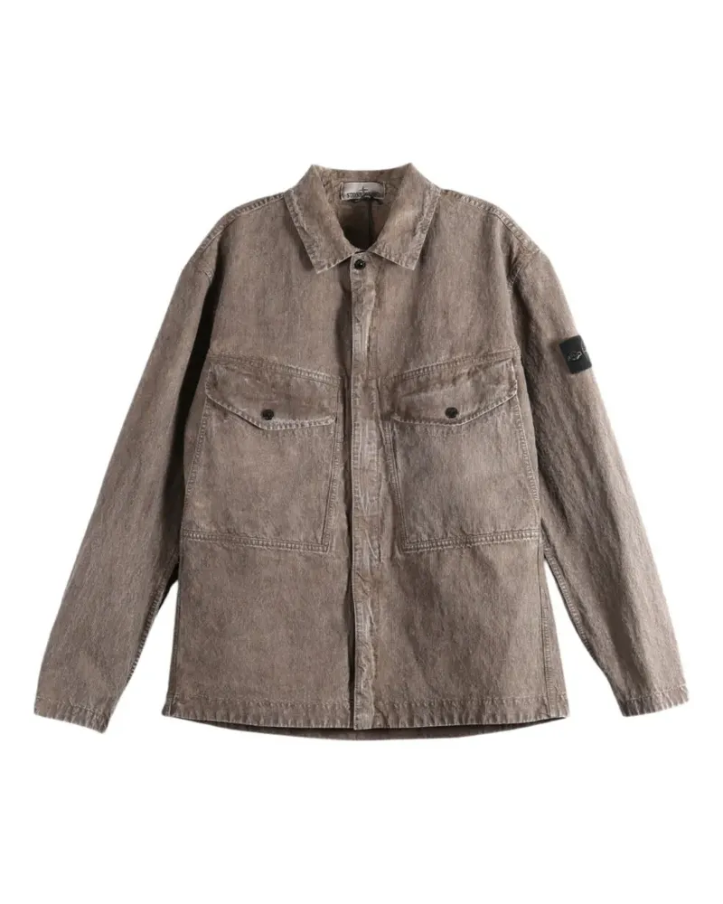 Stone Island 1200029 corduroy 'terra' effect overshirt - Grau Grau