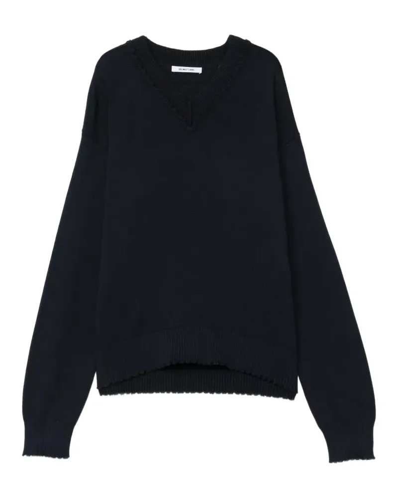 Helmut Lang Pullover in Distressed-Optik - Schwarz Schwarz