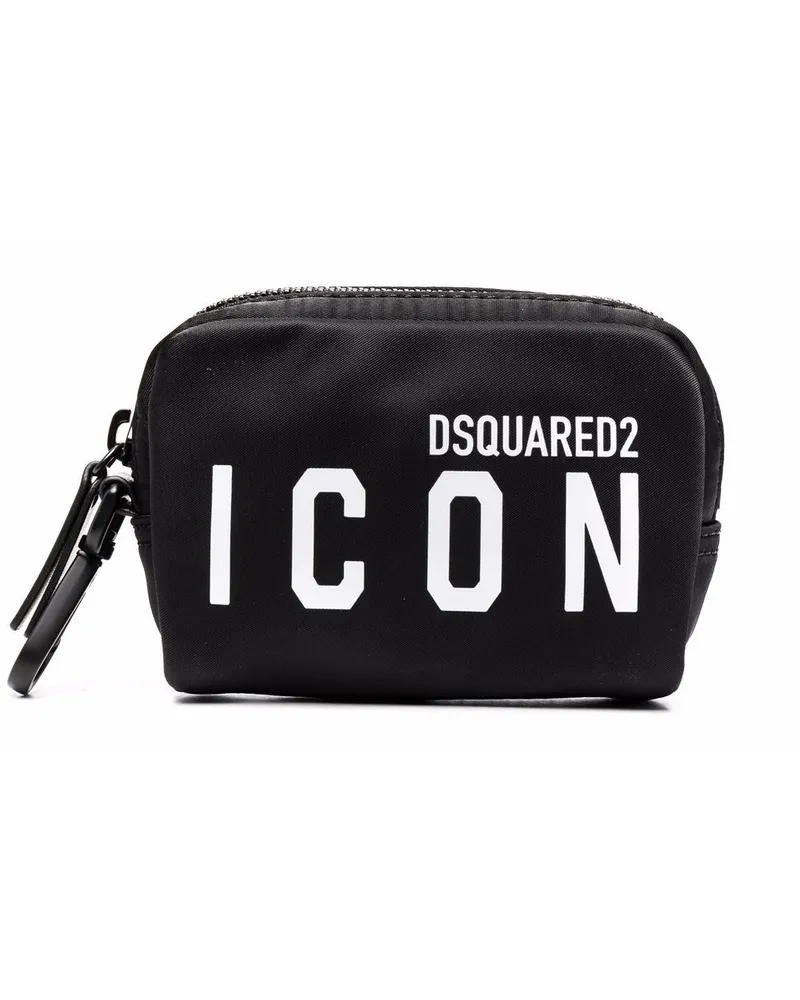 Dsquared2 Kosmetiktasche mit Logo-Print Schwarz