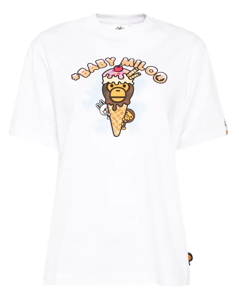 BAPE T-Shirt mit grafischem Print - Weiß Weiß