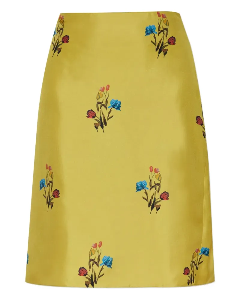Marni floral-print silk skirt - Gelb Gelb