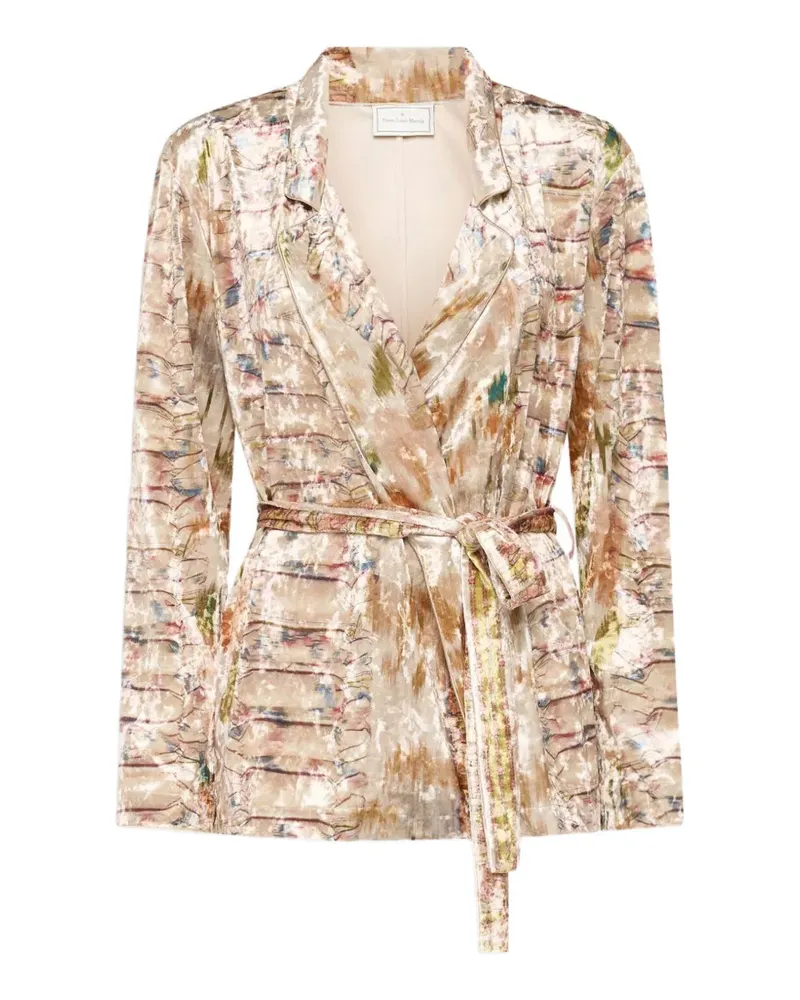 Pierre-Louis Mascia Ranat Blazer mit Pinselstrich-Print - Nude Nude