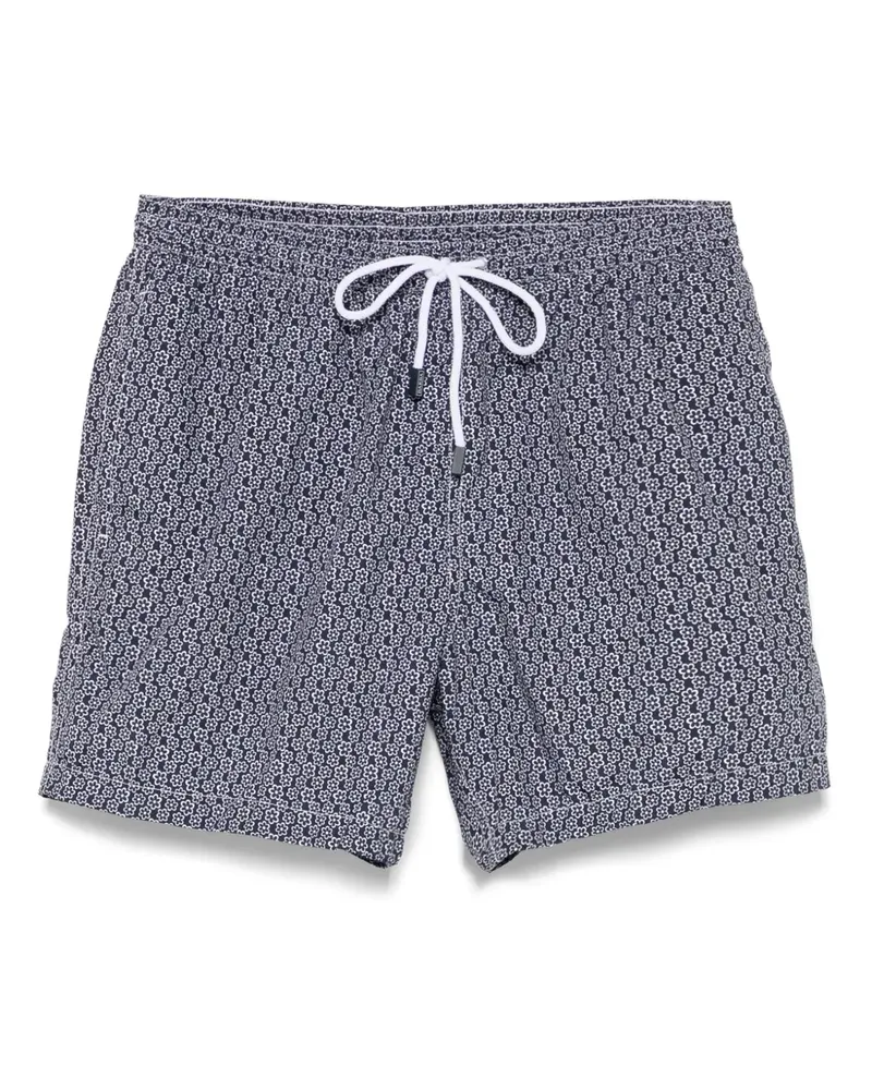 BARBA Badeshorts mit Blumen-Print - Blau Blau
