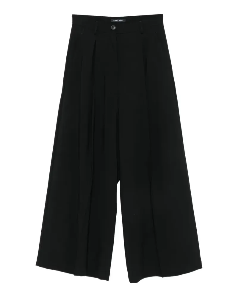 Studiorundholz Wide-Leg-Hose mit Bundfalten - Schwarz Schwarz