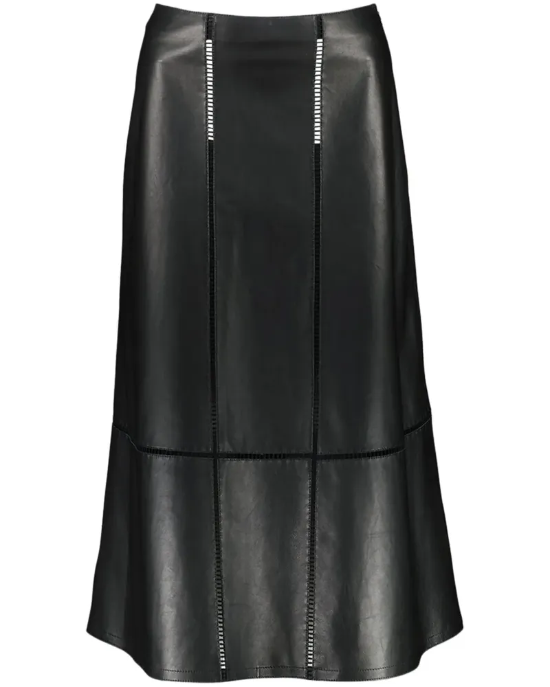 Yves Salomon Rock aus Lammleder mit Ziernähten - Schwarz Schwarz