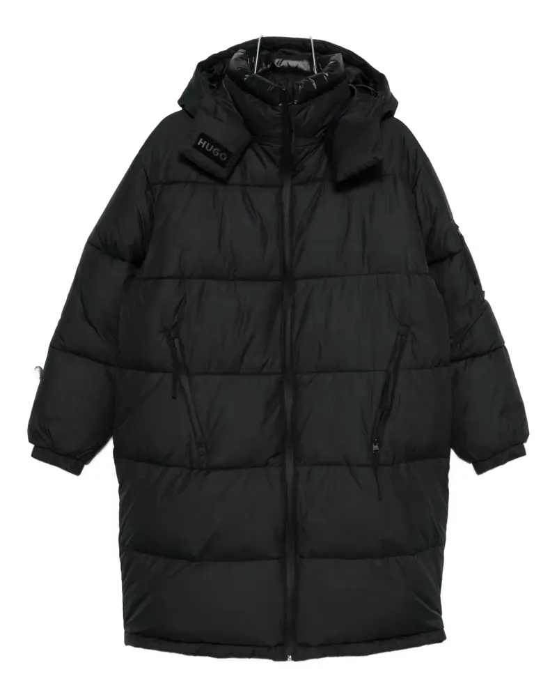 HUGO BOSS detachable-hood padded coat - Schwarz Schwarz