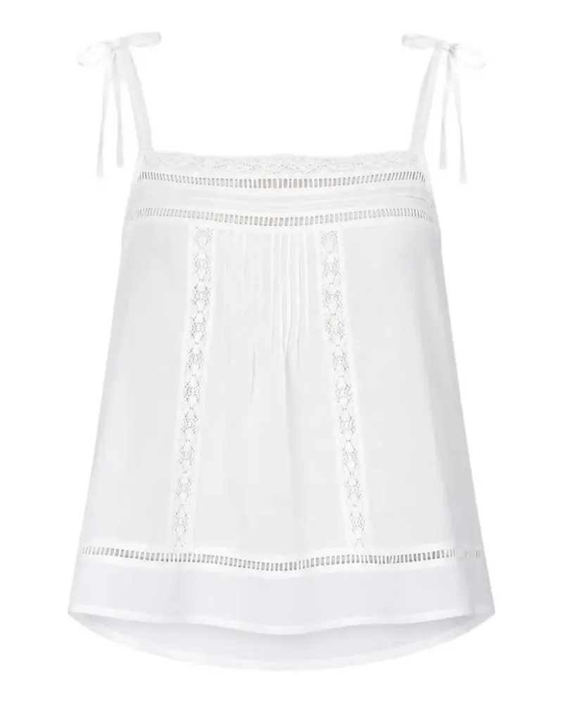 Vanessa Bruno lace-trim tie-strap top - Weiß Weiß