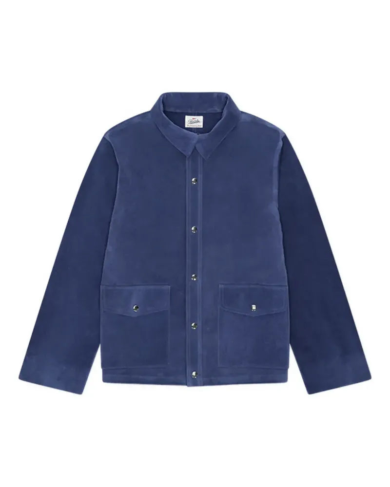 Fortela patch pocket leather jacket - Blau Blau