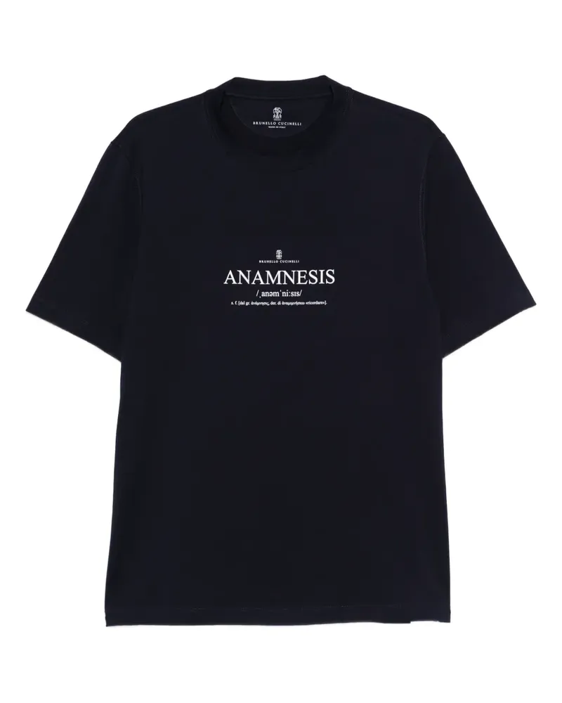 Brunello Cucinelli T-Shirt mit grafischem Print - Blau Blau