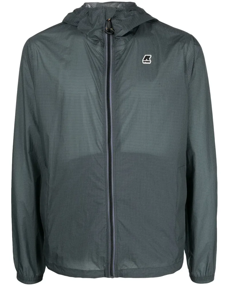K-Way Kapuzenjacke mit Logo-Patch - Grau Grau