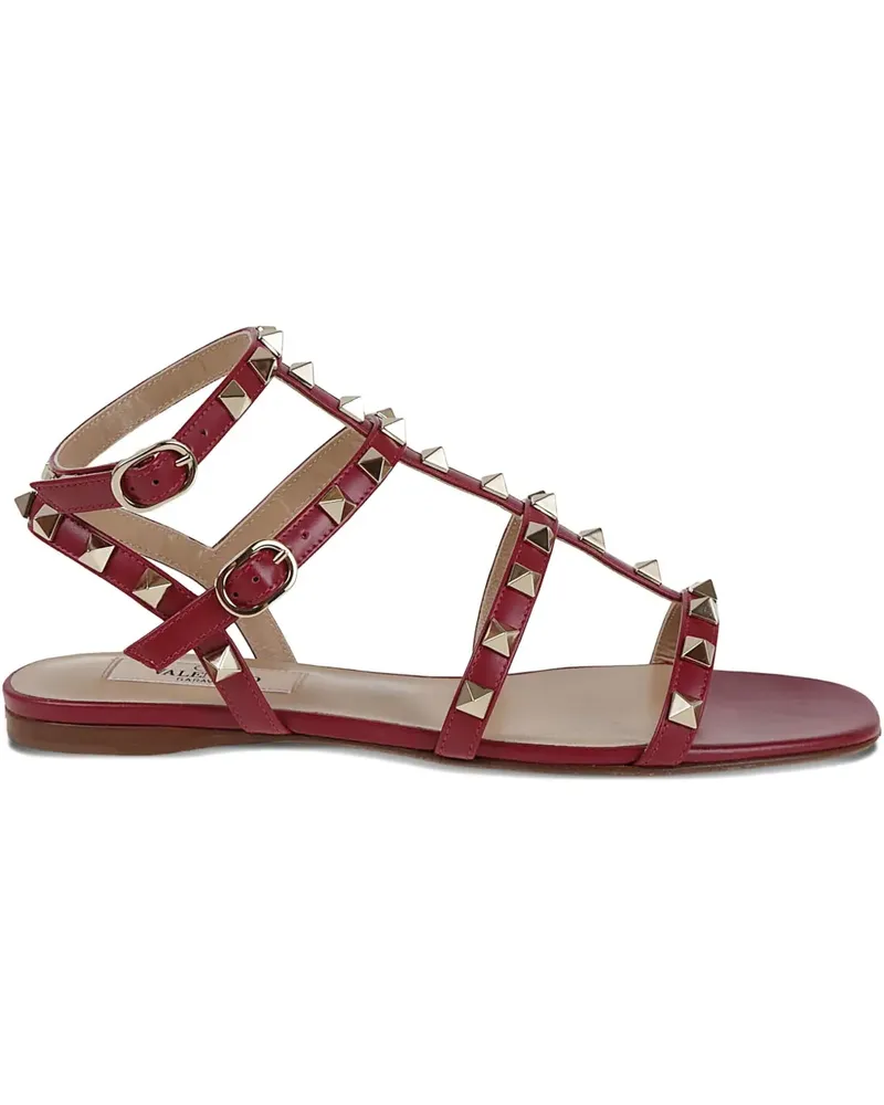 Valentino Garavani Flache Sandalen mit Nieten - Rot Rot