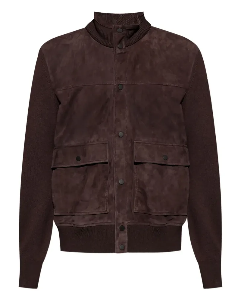 Moncler Cardigan mit Wildledereinsätzen - Braun Braun