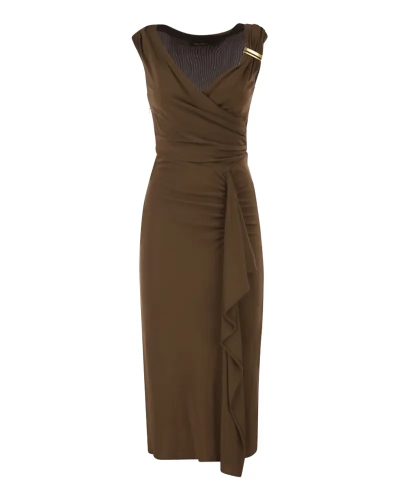 Max Mara Drapiertes Aureo Midikleid - Braun Braun