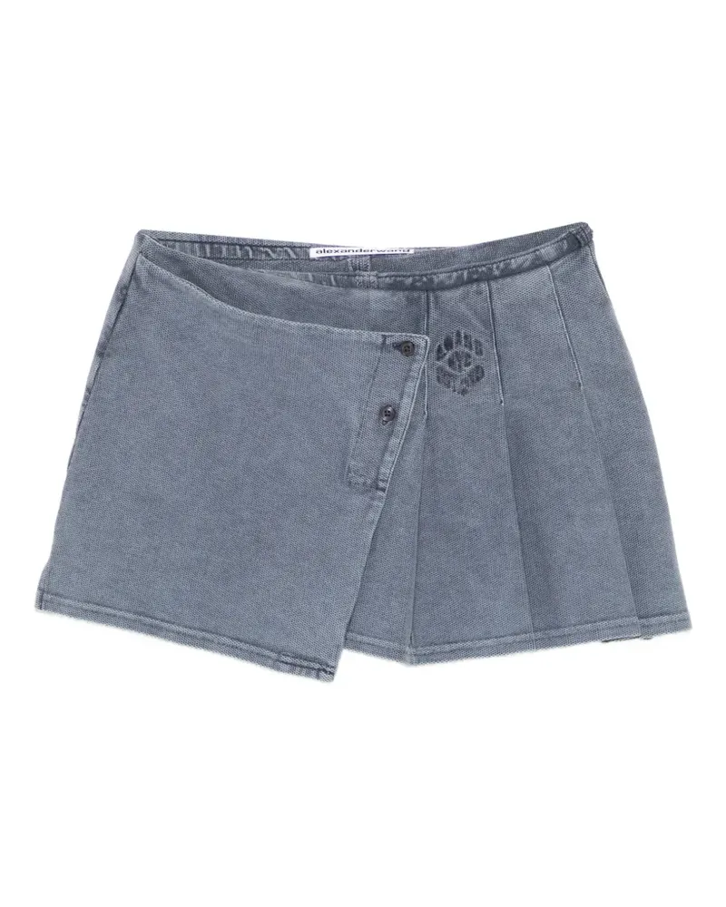 Alexander Wang pleated wrap mini skirt - Blau Blau