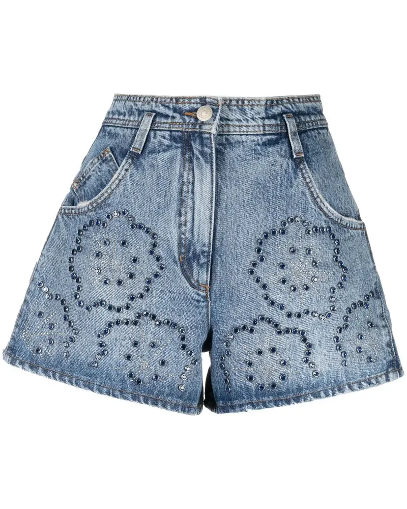 Maje Jeans-Shorts mit Kristallen - Blau Blau