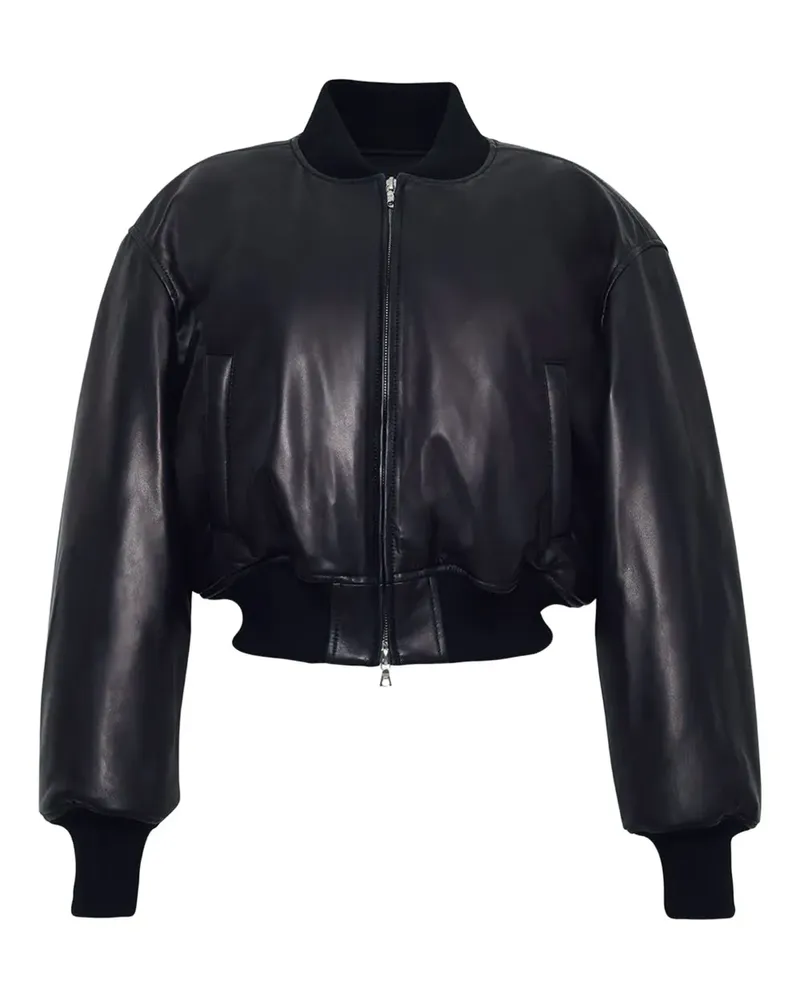 Adam Lippes Bomberjacke aus Leder - Schwarz Schwarz