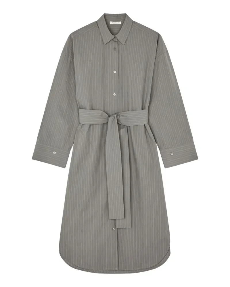 By Malene Birger Derris Midi-Hemdkleid mit Nadelstreifen - Grau Grau