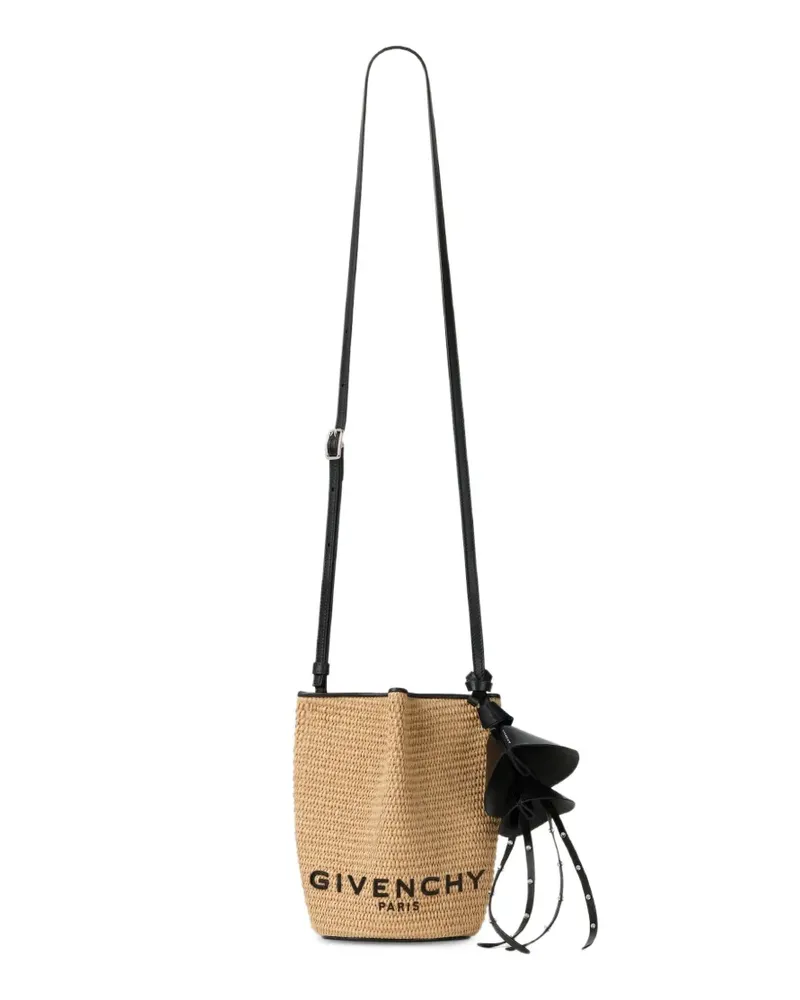 Givenchy Nano Snap Beuteltasche aus Raffiabast - Nude Nude
