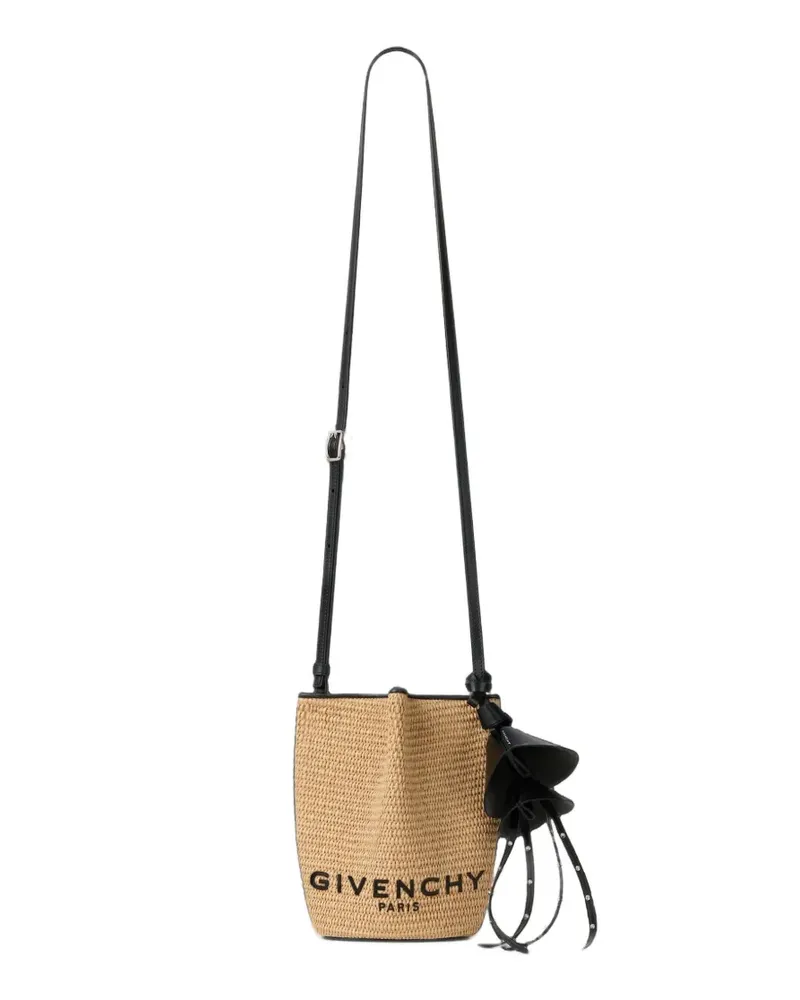 Givenchy Nano Snap Beuteltasche aus Raffiabast - Nude Nude