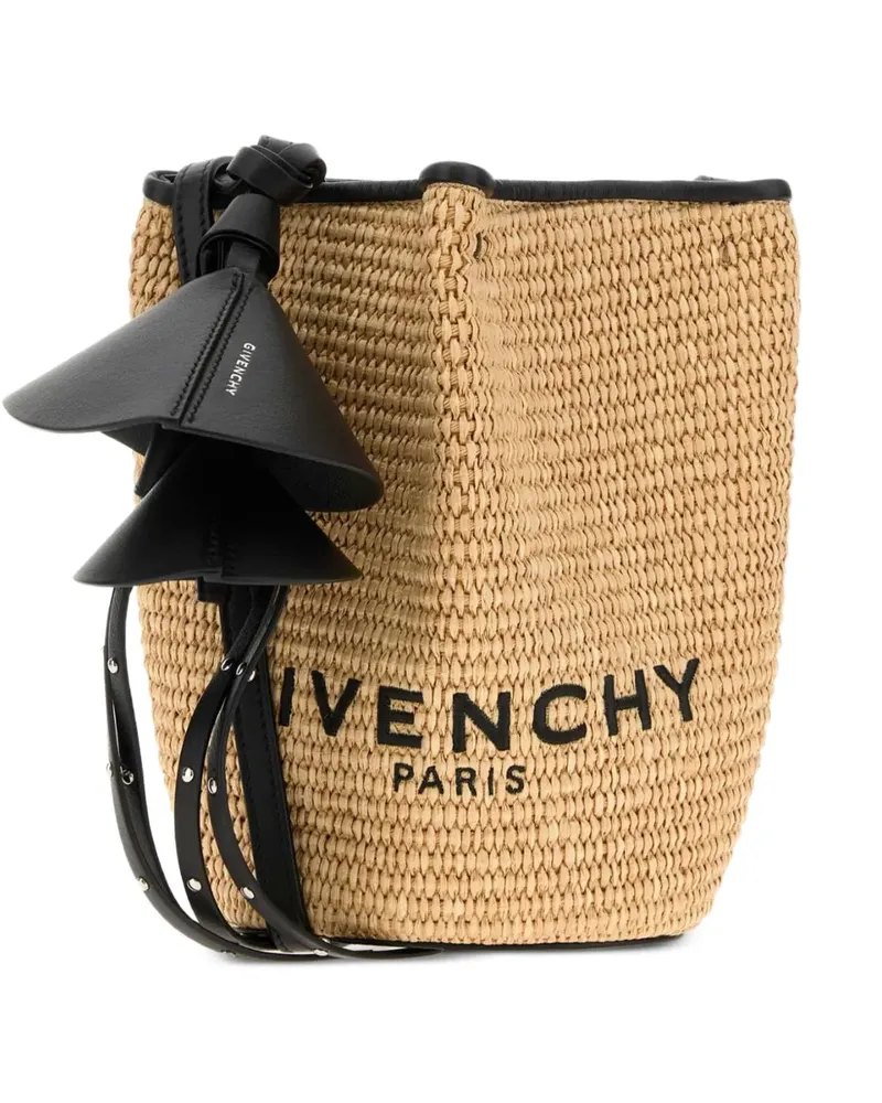 Givenchy mini Span logo-print bucket bag - Nude Nude