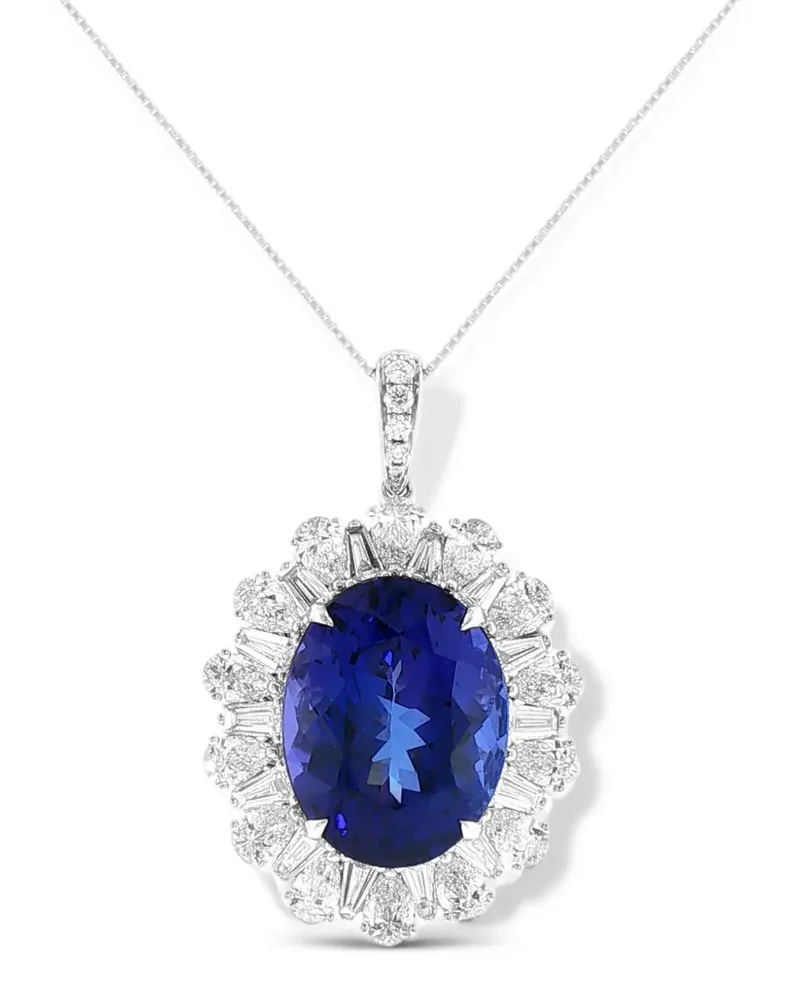 HYT Jewelry Halskette mit Tansanit und Diamanten - Silber Silber