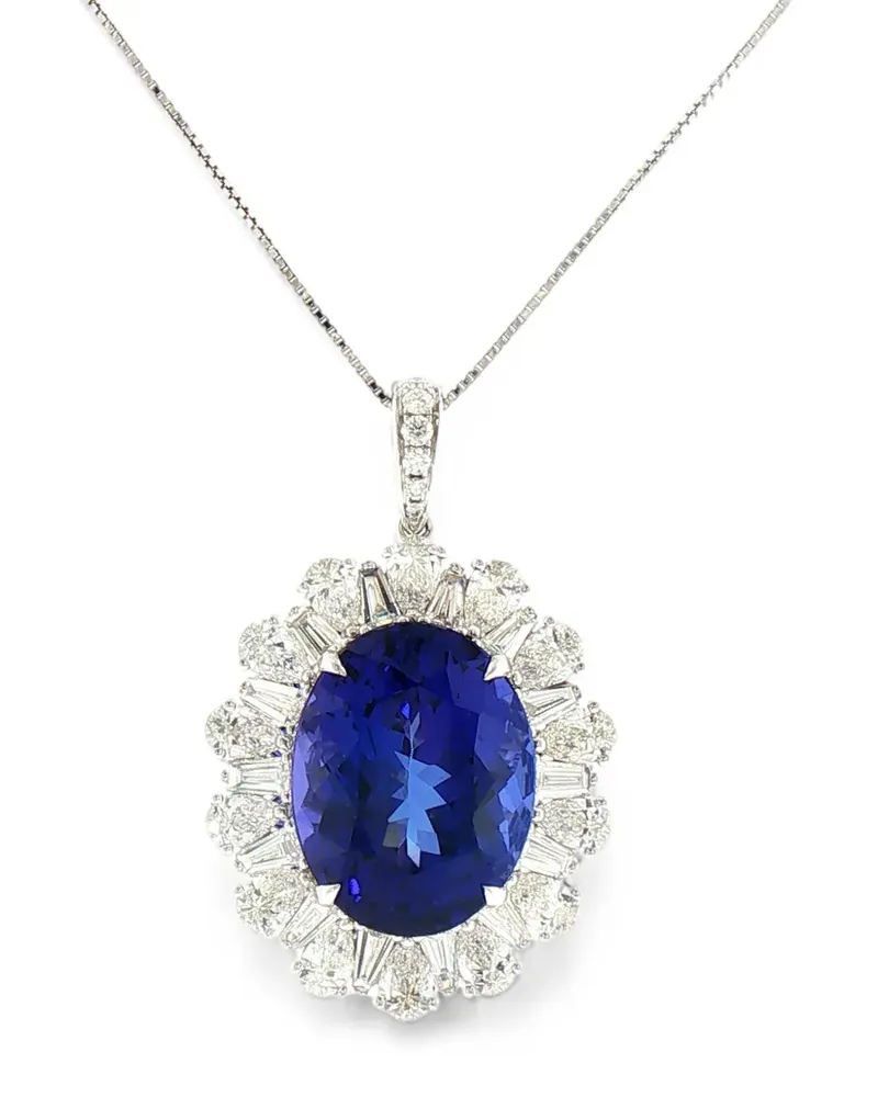 HYT Jewelry Halskette mit Tansanit und Diamanten - Silber Silber