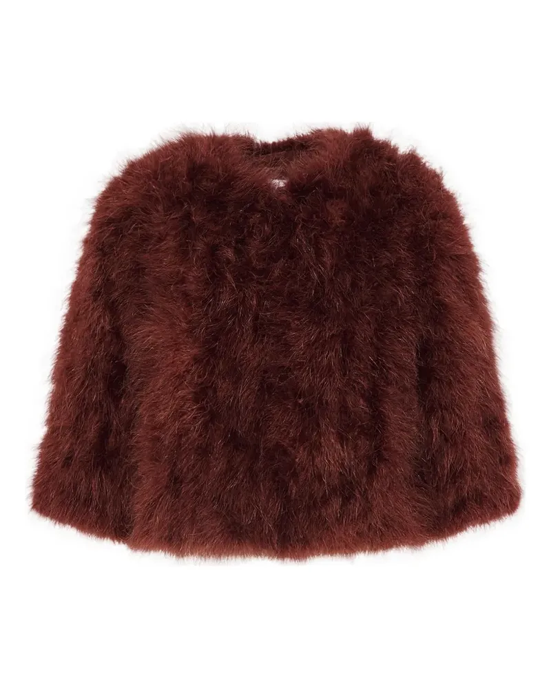 Yves Salomon Cropped-Jacke mit Federn - Braun Braun