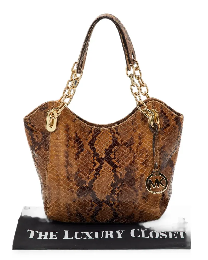 Michael Kors Tote Bag mit Schlangenleder-Optik - Braun Braun