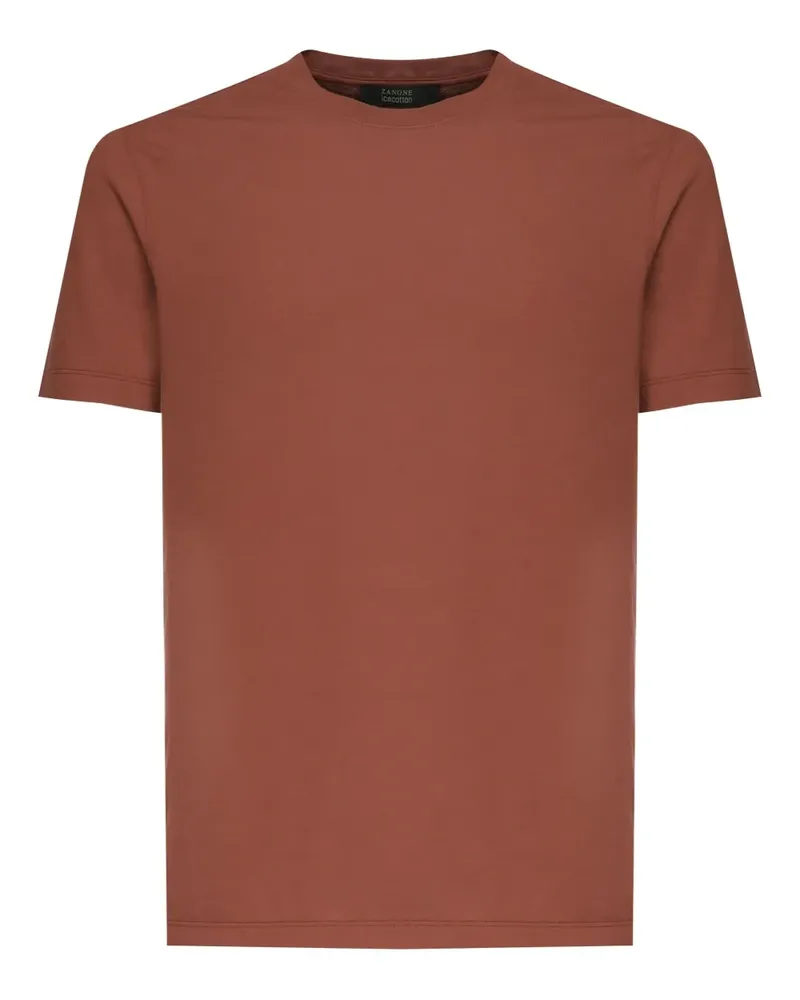 Zanone T-Shirt mit Rundhalsausschnitt - Braun Braun