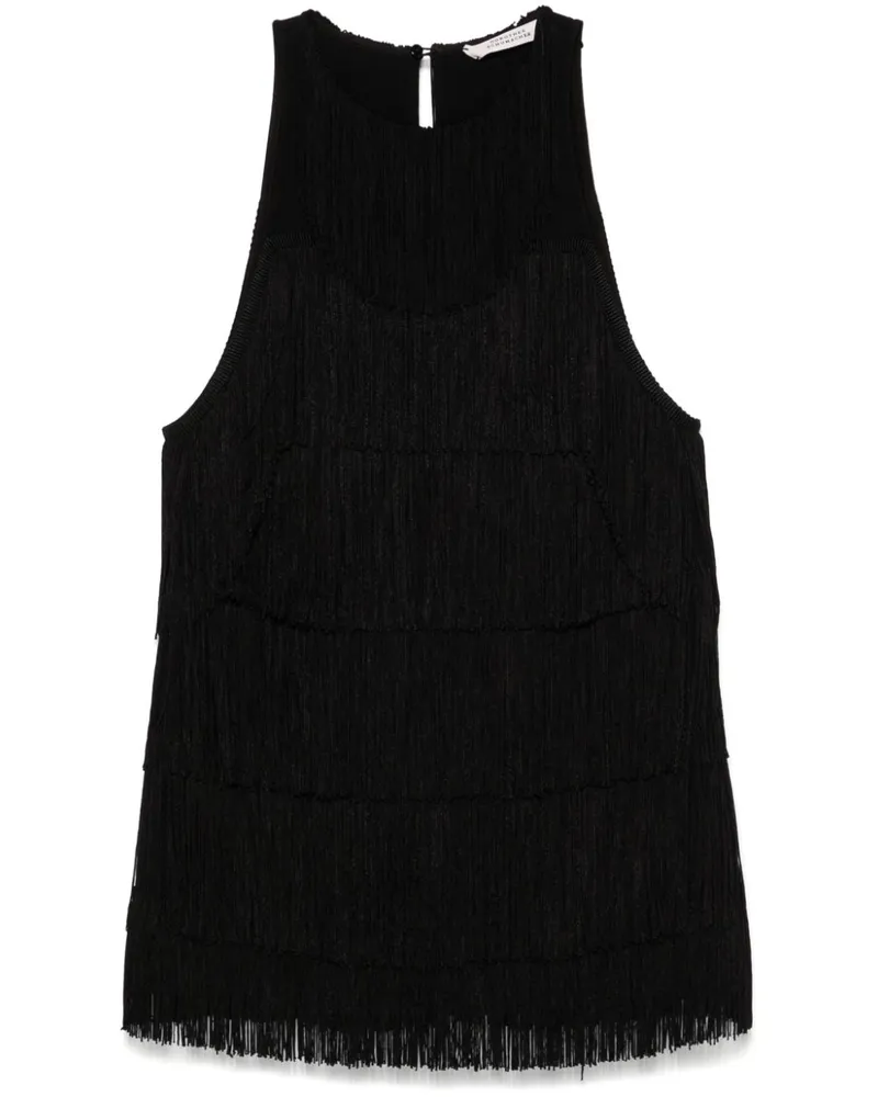 Dorothee Schumacher Top mit Fransen - Schwarz Schwarz