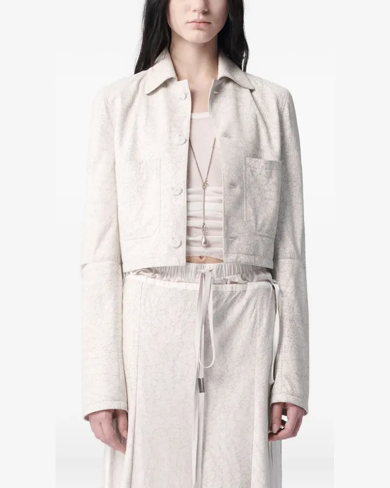 Ann Demeulemeester Phae Cropped-Jacke - Weiß Weiß