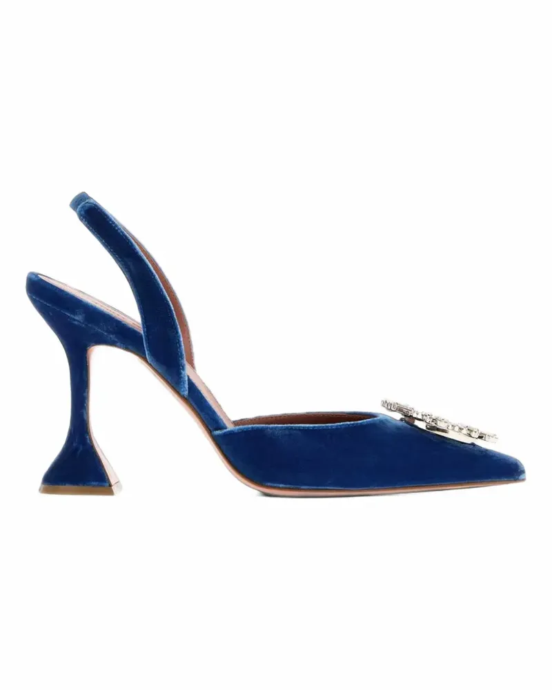 Amina Muaddi Begum Pumps mit Kristallen - Blau Blau
