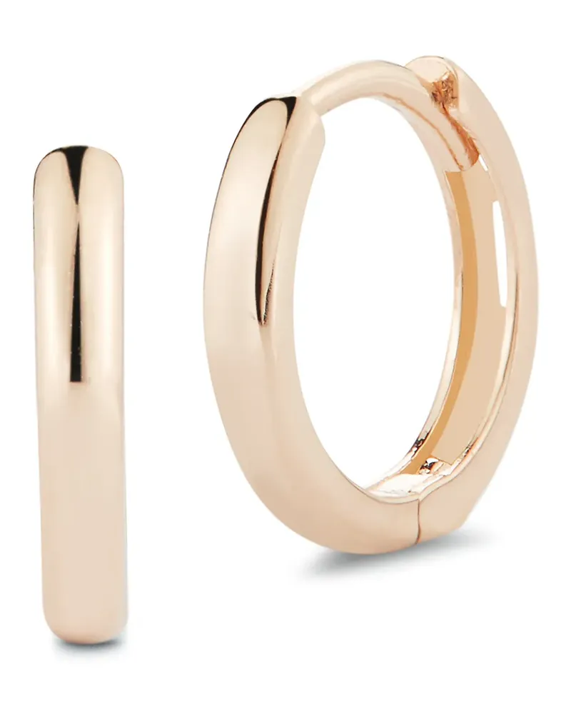 MATEO 14kt Rotgoldcreolen mit Diamanten - Rosa Rosa