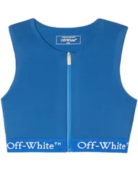 OFF-WHITE Top mit Logo-Bund Blau