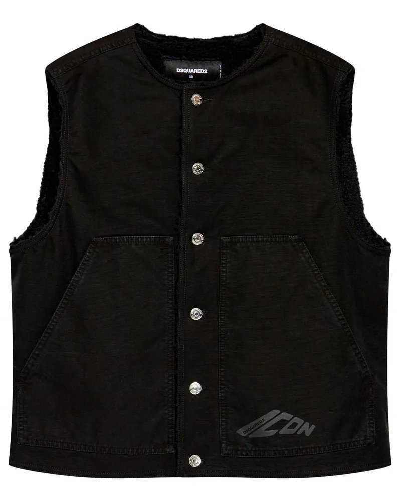 Dsquared2 Gefütterte Jeansjacke - Schwarz Schwarz