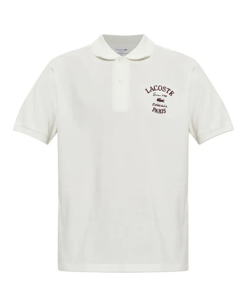 Lacoste Classic-fit embroidered petit piqué polo shirt - Weiß Weiß