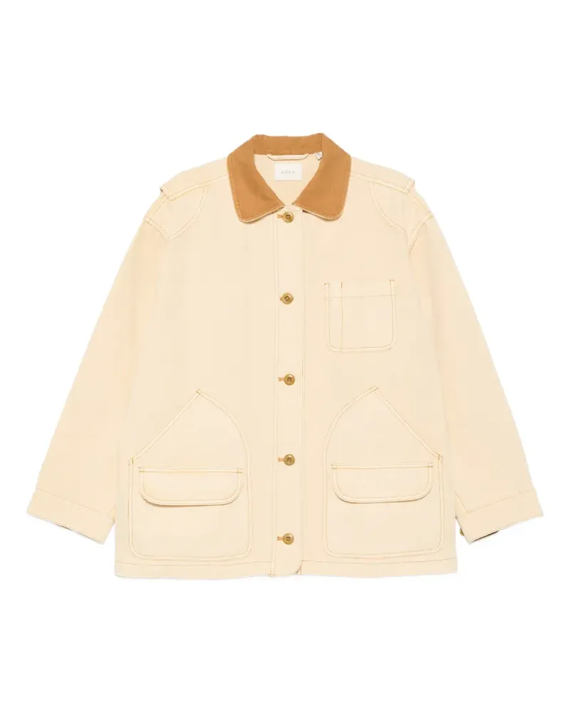 DÔEN Pascual contrast-collar coat - Gelb Gelb